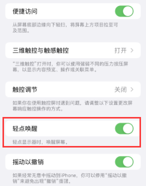 余杭苹果授权维修站分享iPhone轻点无法唤醒怎么办 