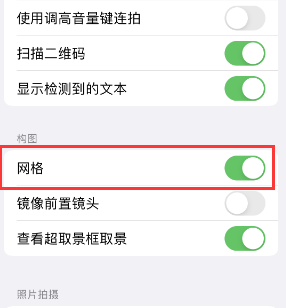 余杭苹果手机维修网点分享iPhone如何开启九宫格构图功能 